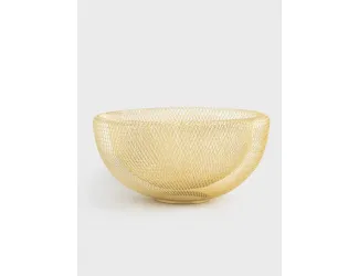 Корзина для фруктов, 30 см, металл, золотистая, Grid