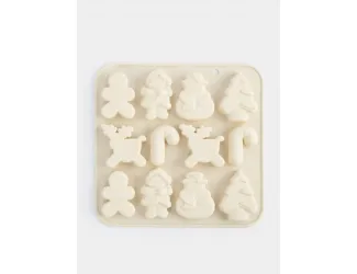 Форма для льда и шоколада, 16х16 см, 12 отд, силикон, молочная, Новый год, Muffin