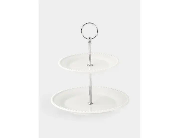 Ваза двухъярусная d=16/21см белая Бусины Easy Life Tiffany White