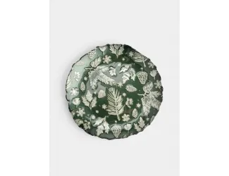 Блюдо, 22 см, стекло, зеленое, Еловые ветки, Granada