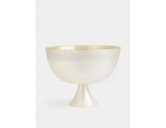 Ваза для фруктов, 24х18 см, на ножке, стекло, молочная/шампань, Marbella