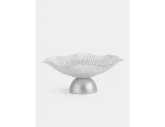 Ваза для фруктов, 31х13 см, на ножке, стекло Р, серебристая, Avila