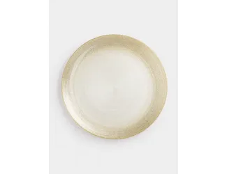 Тарелка обеденная, 28 см, стекло, молочная/шампань, Marbella