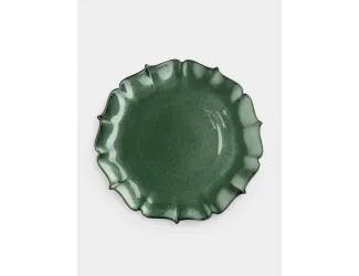 Тарелка обеденная, 28 см, стекло, зеленая, Seville