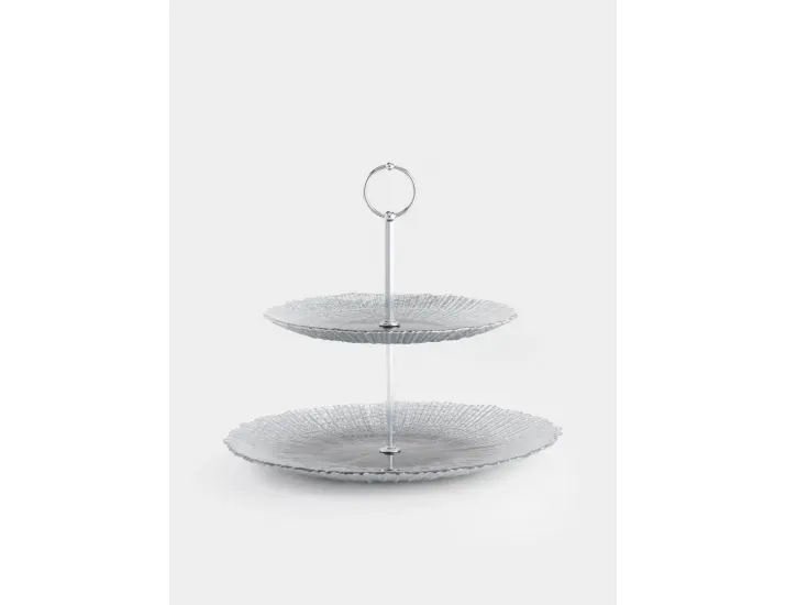 Подставка для пирожных 21х28/26 см 2 яруса серебристо-серая Anna Lafarg Avila