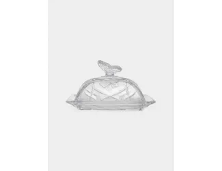 Масленка, 17х12 см, стекло, прямоугольная, Бабочка, Butterfly