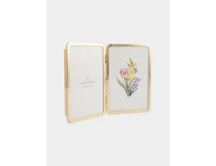 Фоторамка 22х16 см для двух фотографий золотистая Anna Lafarg Museum