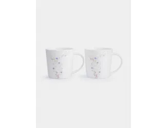 Кружка, 450 мл, 2 шт, фарфор F, белая, Цветы, Gentle garden