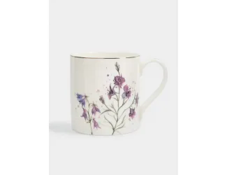 Кружка, 380 мл, фарфор F, белая, с золотистым кантом, Колокольчики, Giardino