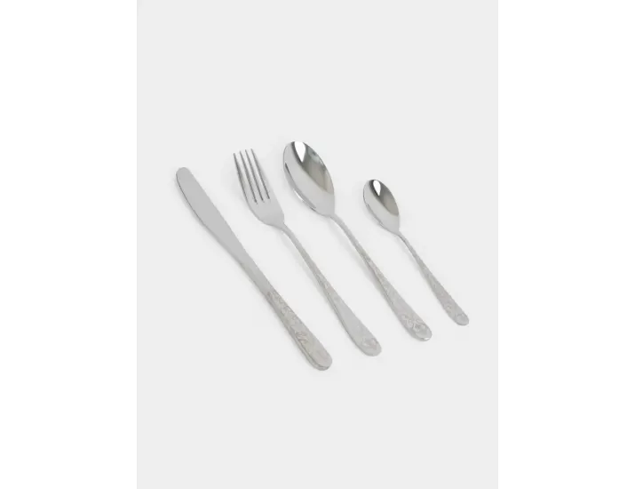 Столовые приборы 6 персон 24 предмета серебристые Узоры Anna Lafarg Valetta