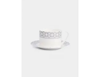 Пара чайная, 1 перс, 2 пр, 290 мл, фарфор F, белая, Орнамент, Greco