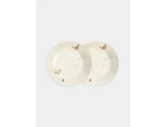 Тарелка десертная, 19 см, 2 шт, фарфор N, серая, Бабочки, Butterfly garden