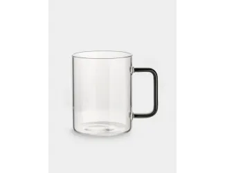 Кружка, 400 мл, стекло Б, с серой ручкой