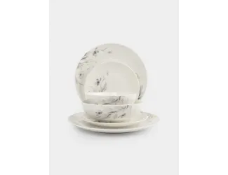 Сервиз обеденный, 6 перс, 19 пр, фарфор N, молочный, Полевые цветы, Flower melody