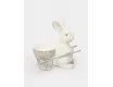 Подставка для яйца 12 см молочная Кролик с тележкой Anna Lafarg Easter