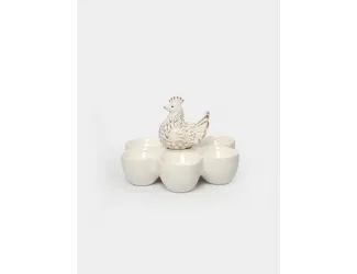 Блюдо пасхальное, 14х13 см, 6 отд, фарфор P/полирезин, молочное, Easter