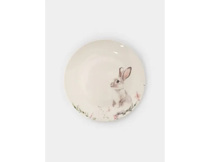 Тарелка закусочная 20 см белая Кролик в цветах Anna Lafarg Bunny