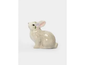 Емкость для соли или перца, 8 см, керамика, серая, Кролик с цветами, Brown Rabbit