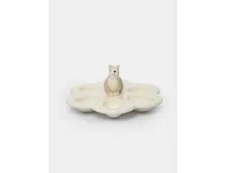 Блюдо пасхальное, 22х9 см, 6 отд, молочно-серое, Кролик с цветами, Brown Rabbit