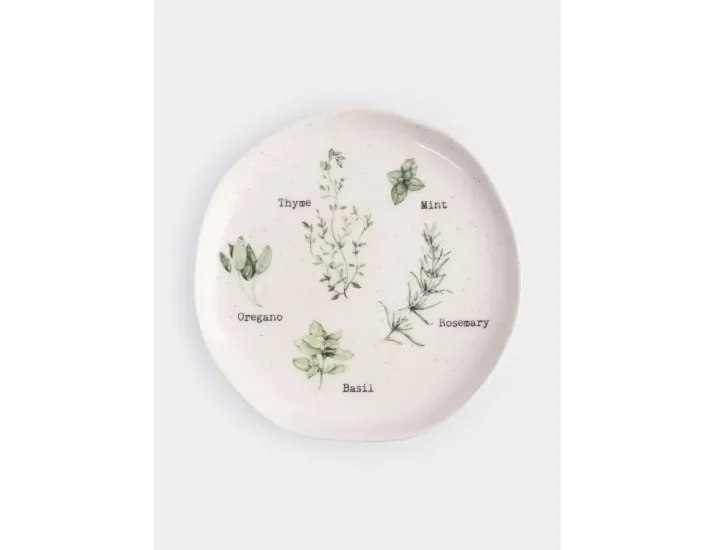 Тарелка закусочная 19 см белая в крапинку Приправы Anna Lafarg Herbarium new