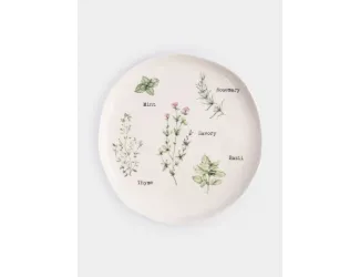 Тарелка обеденная, 26 см, фарфор N, белая, в крапинку, Приправы, Herbarium new