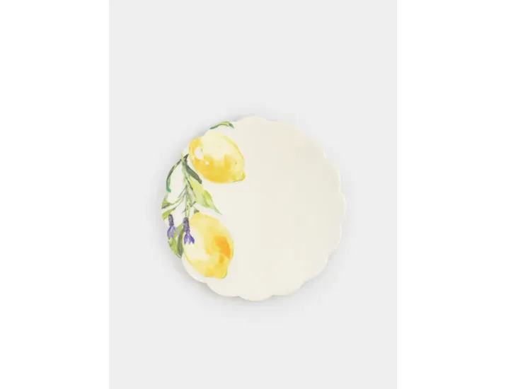 Подставка под кружку 11 см круглая белая Лимоны на ветке Anna Lafarg Palermo