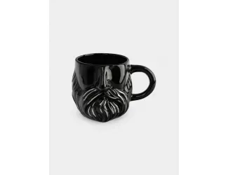 Кружка, 560 мл, керамика, черно-серебристая, Мужчина с бородой, Manly