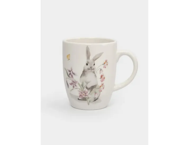 Кружка 330 мл белая Кролик с цветами Anna Lafarg Flower Rabbit