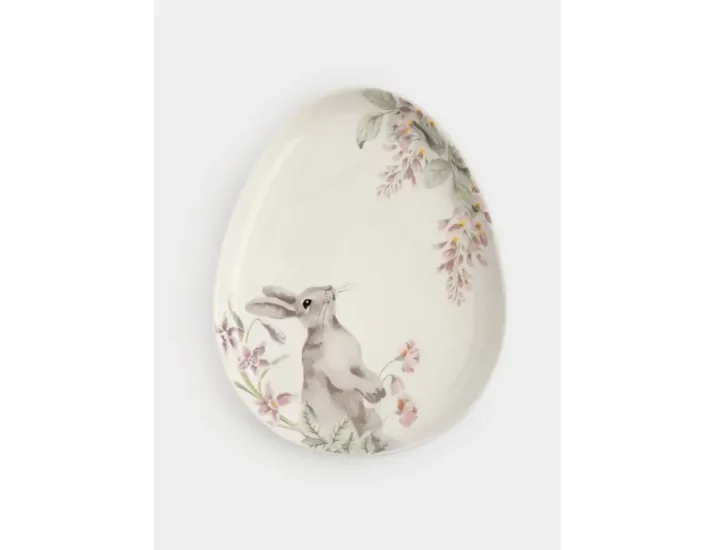 Блюдо 25х20 см овальное белое Кролик с цветами Anna Lafarg Flower Rabbit