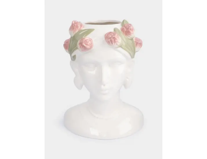 Ваза для цветов 30 см молочная Женщина с тюльпанами Anna Lafarg Tulip