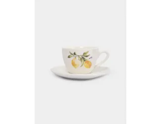 Пара чайная, 1 перс, 2 пр, 200 мл, фарфор P, белая, Лимоны, Lemon branch