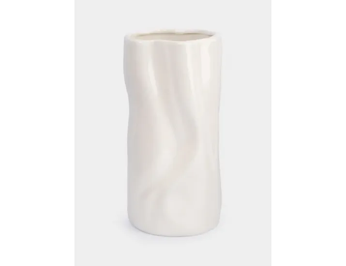 Ваза для цветов 23 см молочная Мятый эффект Anna Lafarg Drapery