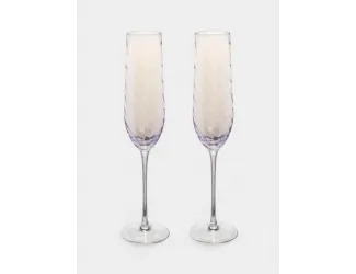 Бокал для шампанского, 250 мл, 2 шт, стекло, сиреневый, Romance