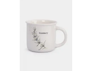 Кружка, 370 мл, фарфор N, белая, в крапинку, Розмарин, Herbarium new