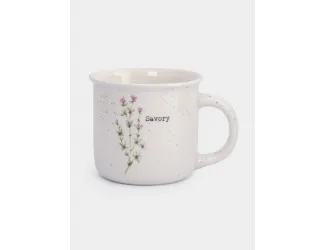 Кружка, 370 мл, фарфор N, белая, в крапинку, Чабер, Herbarium new