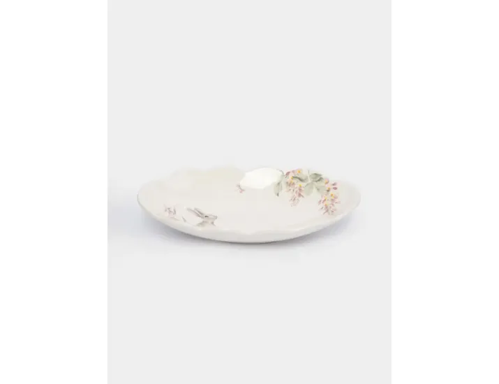 Блюдо 31х18 см овальное белое Кролик с цветами Anna Lafarg Flower Rabbit
