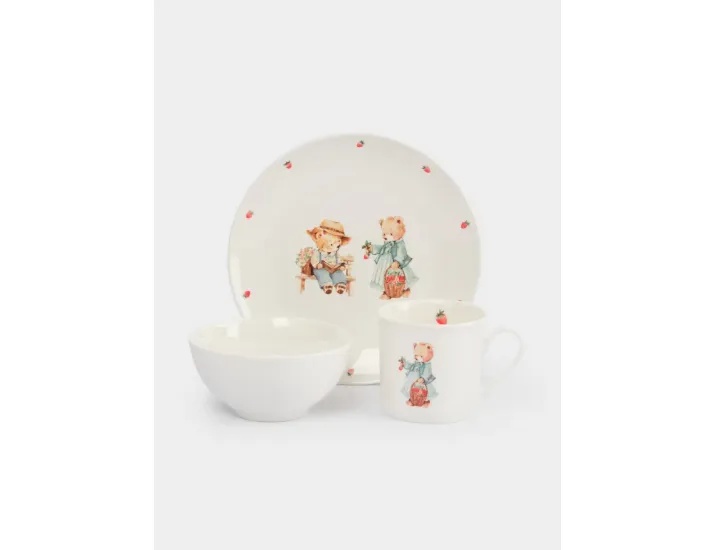 Набор посуды детский 1 персона 3 предмета белый Мишки Anna Lafarg Teddy bear