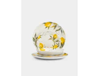 Сервиз обеденный, 6 перс, 18 пр, фарфор P, белый, Лимоны, Palermo
