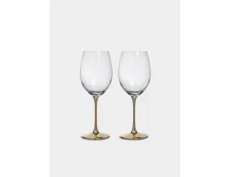Бокал для красного вина, 540 мл, 2 шт, стекло, золотистая ножка, Ravello