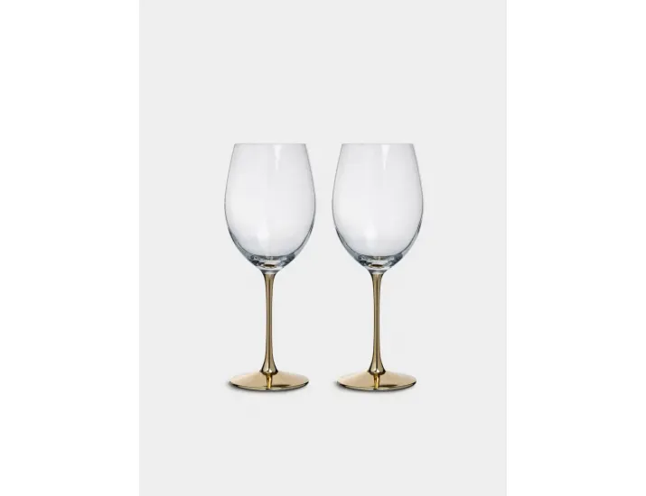 Бокал для красного вина 540 мл 2 шт золотистая ножка Anna Lafarg Ravello
