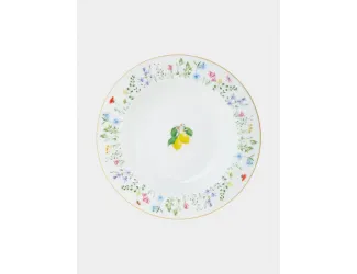 Тарелка суповая 21,5 см белая Цветы и лимоны Easy Life Fleurs et Citrons