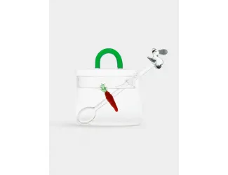 Сахарница, 9 см, 300 мл, с ложкой, стекло Б, Кролик и морковка, Monterey