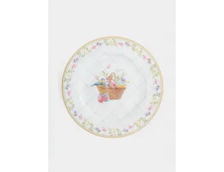 Тарелка закусочная, 19 см, фарфор P, белая, Корзина с цветами, Spring Bloom