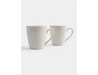 Кружка, 350 мл, 2 шт, керамика, молочная, в крапинку, Viveiro