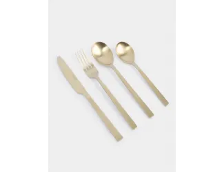 Столовые приборы, 6 персон, 24 предмета, сталь, золотистые, Beijing