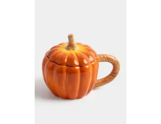 Кружка 450 мл с крышкой оранжевая Тыква Anna Lafarg Bright pumpkin