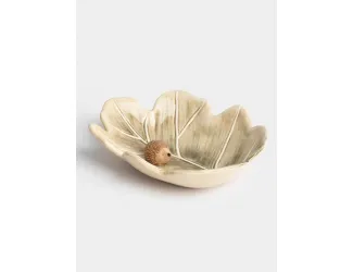 Блюдо, 20х17 см, керамика, зеленое, Еж на листе, Autumn forest