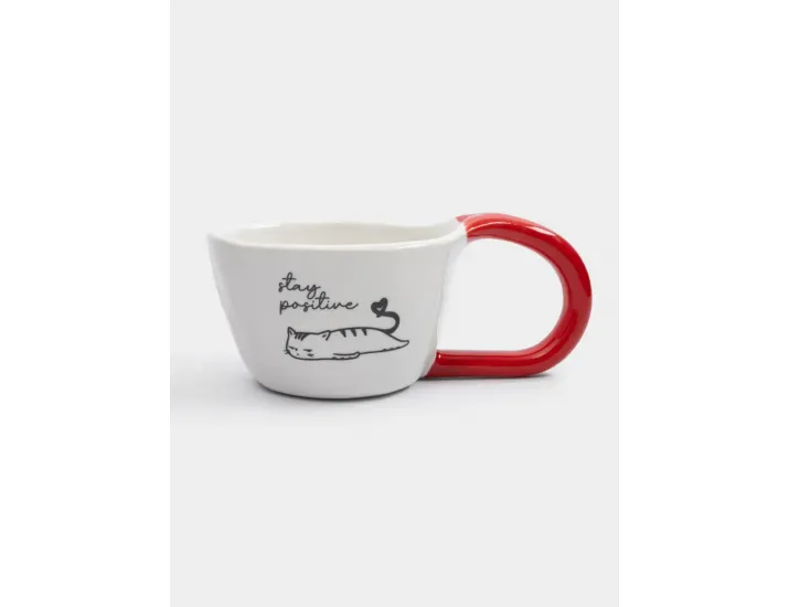 Кружка 350 мл бело-красная Кот Anna Lafarg Eccentric