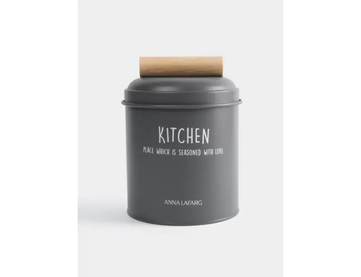 Банка для сыпучих продуктов 1 л графитовая Anna Lafarg Local
