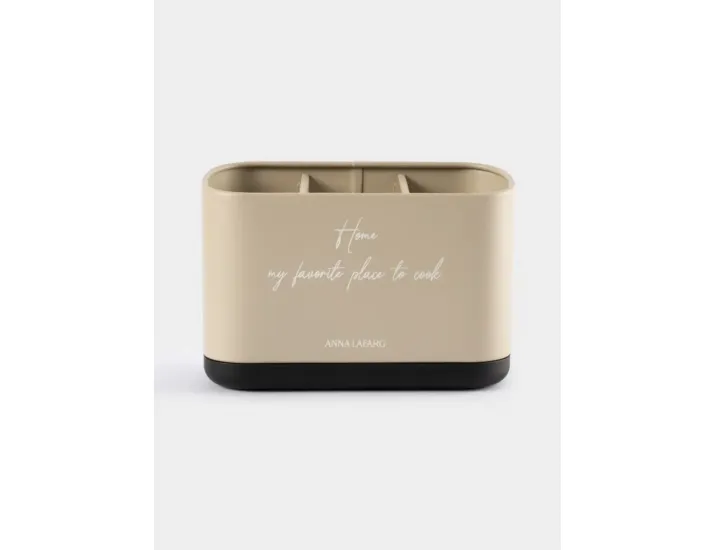 Подставка для кухонных принадлежностей 19х13 см 3 отделения бежевая Anna Lafarg Retro